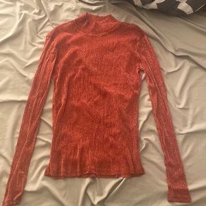 Red sparkly mesh shirt